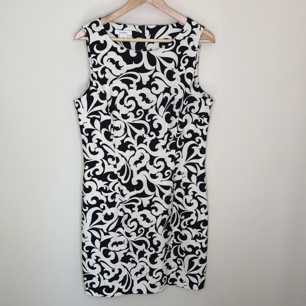 Dressbarn Sleeveless Fitted Dress Womens Black & Cream Size 14